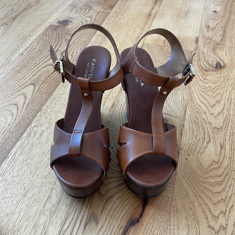 Cravela Kurt Ceiger Brown wedges- size 38